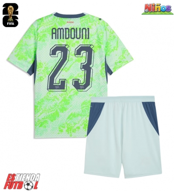 Suiza Zeki Amdouni #23 Segunda Equipación Niños Mundial 2026 Manga Corta (+ Pantalones cortos)